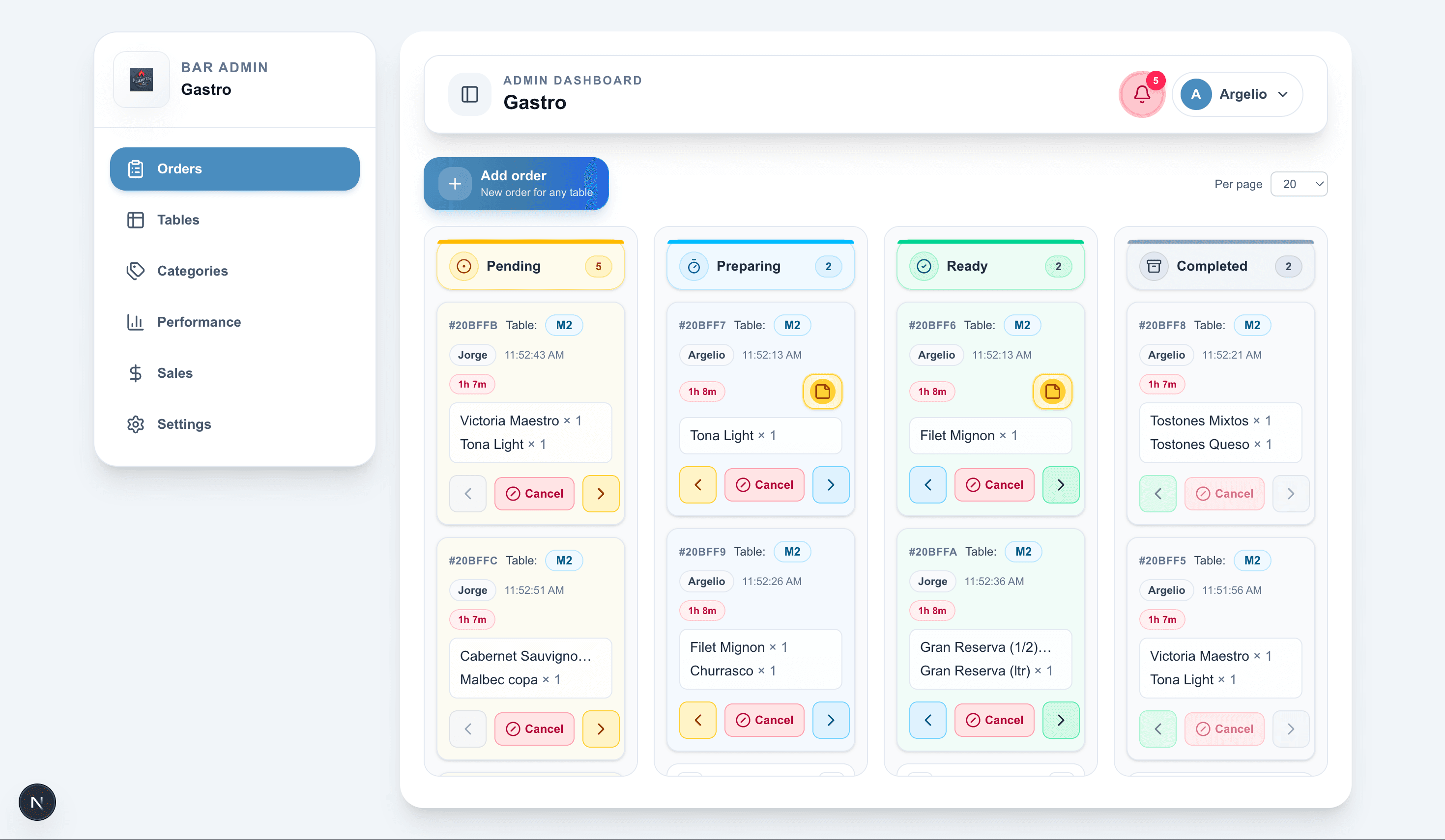Real-time orders